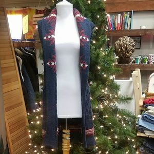 Navy long sweater vest M-L